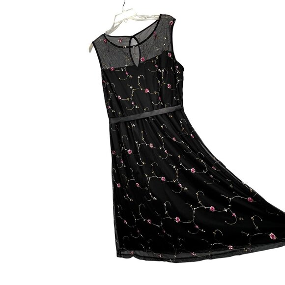 Candalite Floral Mesh Dress Black XL Women Roses Y2K Witchy Whimsygoth Fairy NWT - Picture 1 of 6